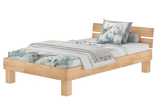 Einzelbett buchebett massiv - einzelbett,