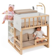 Großes Puppenpflegecenter NURSERY 6in1 aus Holz Puppenbett Puppenschrank Wanne