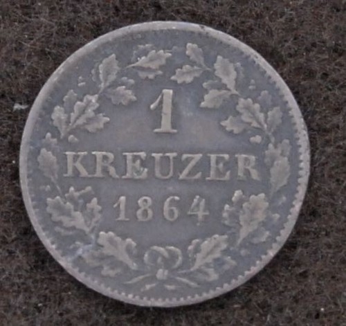 1864 kreuzer gr hessische - kreuzer,