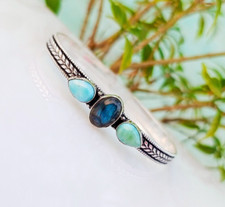 Larimar Labradorite Armreif