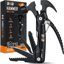 12-in-1 Multitool Hammer | Edelstahl | Tragbar mit Tasche, wichteln, Geschenk