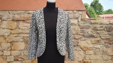 H&M Jäckchen Blazer Jacke leo schwarz weiß Baumwolle s 38 40