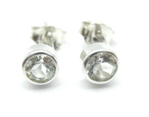 Ohrstecker topas weiß - ohrstecker,