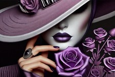 Frau mit Hut und Rosen, Mini