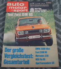 AMS 14/68 Opel Commodore GS – BMW 2000 ti – Ford 20 M RS P7a,  Ford 15 M RS P6
