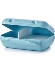 Tupperware Lunchbox A136 Hellblau mit einsatz weiß Sandwich Dose Vesper Brotdose