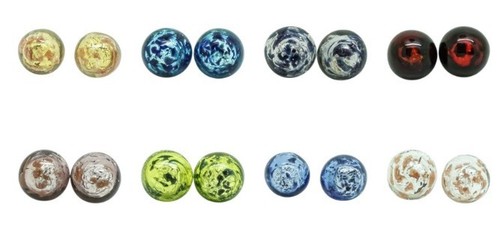 Murano glasohrringe rund 8mm - murano,