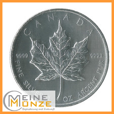 MAPLE LEAF 1 Unze oz Silber Kanada 5 Dollar Feinsilber 999,9 in Kapsel