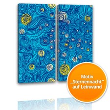 100x100 cm Sternennacht Mond