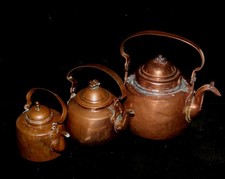 3 Antiker alter Kupferkessel