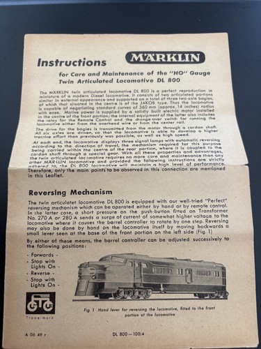 Märklin 800 instructions - dl, ,