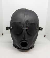 Ledermaske, schwarz, mit Augen und -Klappe. handgefertigt. Leather Mask,handmade