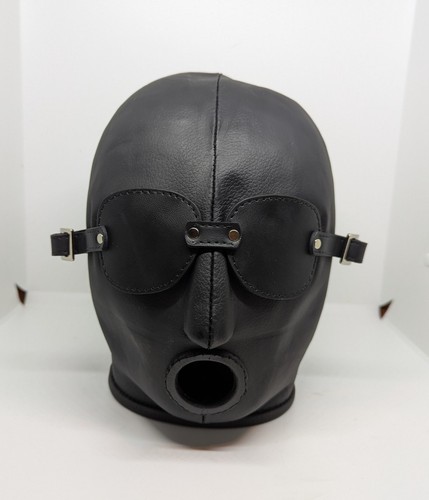 Ledermaske schwarz mit augen - mit,