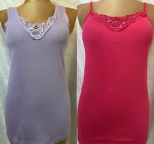 Damen Unterhemd Spitze 2er