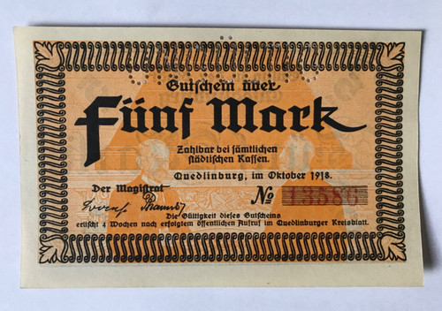 Notgeld quedlinburg gutschein - notgeld, quedlinburg,