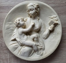 2 Wandteller Relief "Madonna Serena"  "Madonna Tenera" Bradex