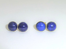 Ohrstecker Lapislazuli Cabochon rund Blau Silber 925 Gold -verschiedene Grössen-