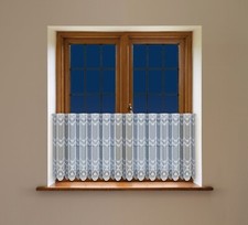 Scheibengardinen Bistrogardinen aus Jacquard-Stoff Weiß Stangendurchzug