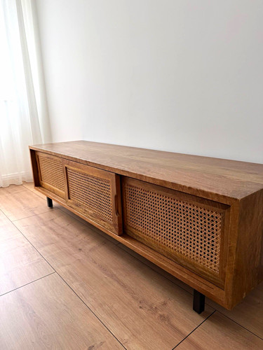 Lowboard holz rattan - tv-lowboard, 2