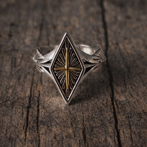 Gold kreuz ring - ring, shape