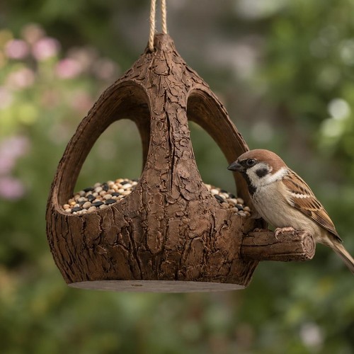 Rustikales holz vogelhäuschen - holz,