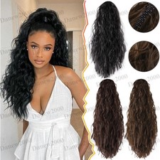 Haarverlängerung Zopf Pferdeschwanz Haarteil Haarverdichtung Lockig mit Klammer