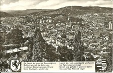 AK Stuttgart - Blick zum Birkenkopf, Wappen, Gedicht -1956 gel. schöne Frankatur