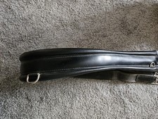 Hochwertiger Ledersattelgurt von Prestige 140 cm lang, schwarz mit Elastik