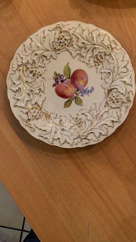 Prunkteller mit obstmotiv - prunkteller,