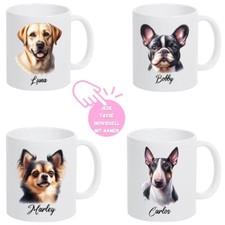Tasse Hund Personalisiert Name Hunde  Geschenk Kaffeetasse viele Hunderassen