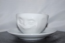 Espressotasse 2tlg. Glücklich die Sprechenden TV Tassen Fiftyeight Porzellan 