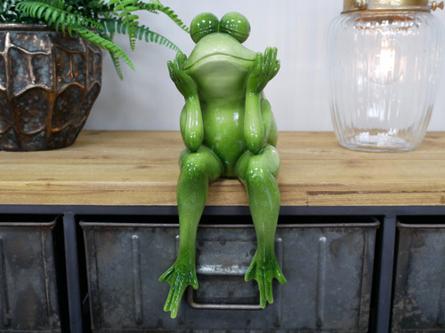 Grün sitzender frosch - grün,