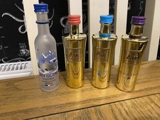 4 Miniatur Wodka Leerflaschen
