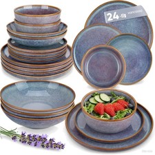 Geschirrset 24tlg 6 Personen PLAYA Steingut Tafelservice Mikrowellenfest