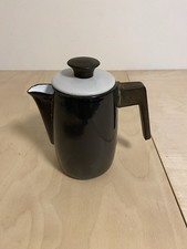 Emaille Teekanne Schwarz Vintage Kaffeekanne