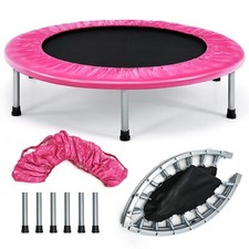 Faltbar Trampolin Kindertrampolin aus Stahl Fitnesstrampolin bis 150kg Belastbar