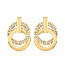 Metropolitan Damen Ohrstecker 18 Karat Vergoldet Swarovski Kristall Trendig Chic