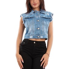 Damen Jeans Weste Kurze