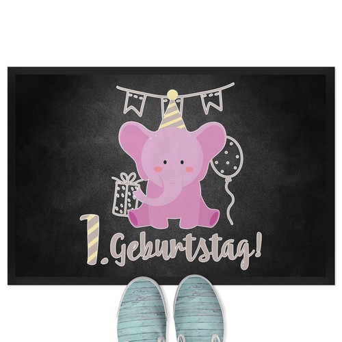 Geburtstag rosa elefant - 1., geburtstag,