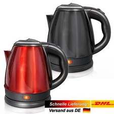 1,2L Edelstahl Wasserkocher Kettle mit Abschaltautomatik 360° Basis Rot, Schwarz