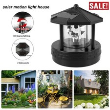 Leuchtfeuer Solar Leuchtturm LED Rotierender 360 Grad Drehbare Solarlampe Hof