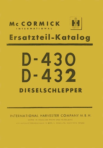 Ersatzteilkatalog 430 432 - ersatzteilkatalog, d-432