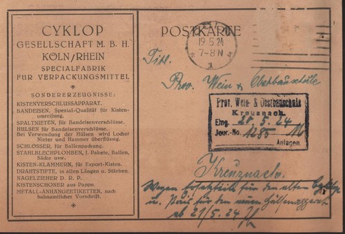 Köln postkarte 1924 - kÖln,, 1924,