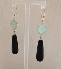 Ohrringe Onyx Aqua Chalcedon