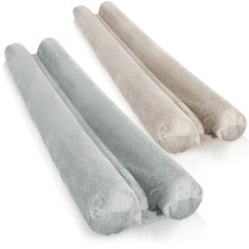 2x Zugluftstopper für die Tür - Mikrofaser Türbodendichtung - grau/taupe