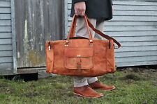 Herren Echtleder 28" große Vintage Reisetasche Reise Fitness Wochenende Übern...