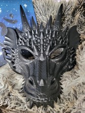 Schwarze Drachen Maske Halloween Maske Fasching Kostüm Drachen Kostüm