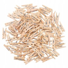 100x Mini Wäscheklammern aus Holz natur kleine Dekoklammern 25x3 mm Holzklammern