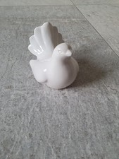 Keramik Figur weiße Taube Vogel Dekoration Deko Artikel