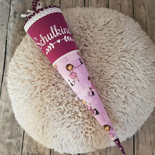 Schultüte / Zuckertüte aus Stoff - 70cm - Schulkind - Prinzessin - Lila - Neu 